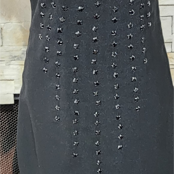 KARTA LBD black beaded vintage mini shirt‎ dress size large - Picture 3 of 9